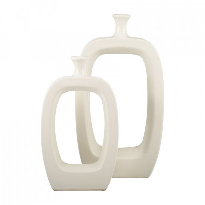 Sagebrook 18" Ceramic Vase With Cut-out - Cream