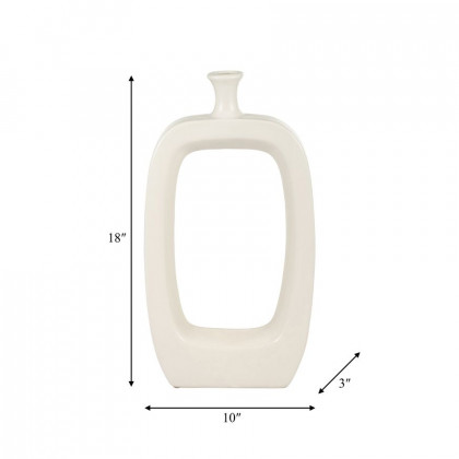 Sagebrook 18" Ceramic Vase With Cut-out - Cream