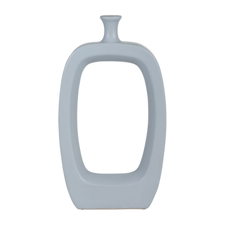 Sagebrook 18" Ceramic Vase With Cut-out - Blue