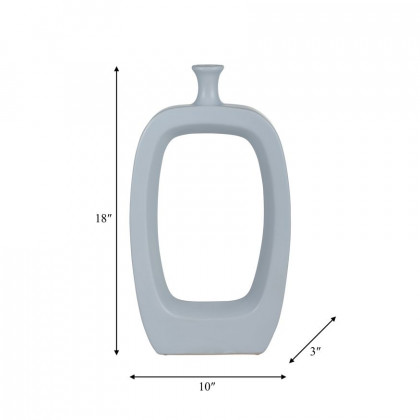 Sagebrook 18" Ceramic Vase With Cut-out - Blue