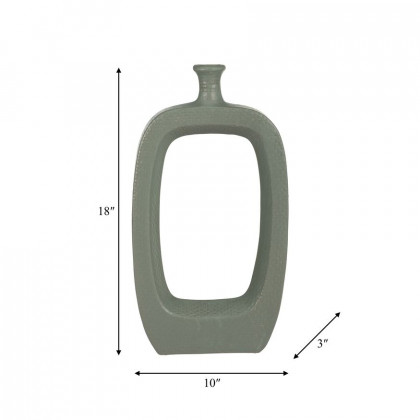 Sagebrook 18" Ceramic Vase With Cut-out - Green