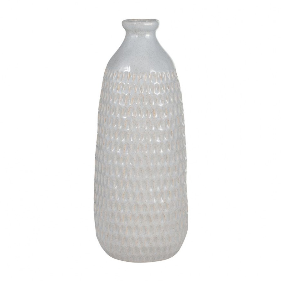 Sagebrook 16" Ceramic Dimpled Vase - Oatmeal