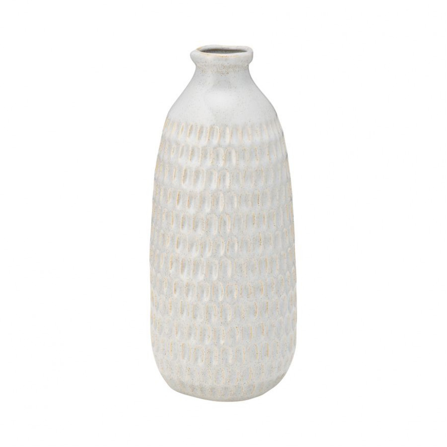 Sagebrook 12" Ceramic Dimpled Vase - Oatmeal