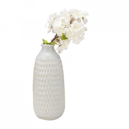 Sagebrook 12" Ceramic Dimpled Vase - Oatmeal