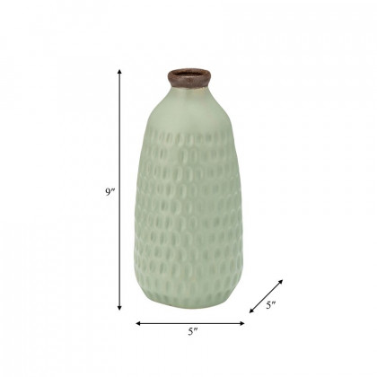 Sagebrook 9" Ceramic Dimpled Vase - Green