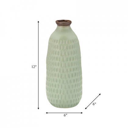Sagebrook 12" Ceramic Dimpled Vase - Green