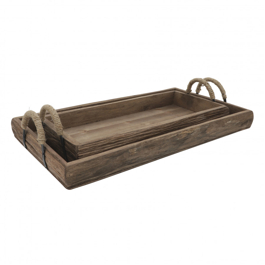 Sagebrook - Wood Trays (Set Of 2)