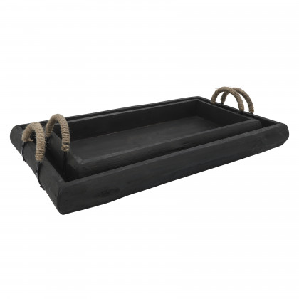 Sagebrook - Wood Trays (Set Of 2)