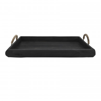 Sagebrook Wood Trays (Set Of 2) - Black
