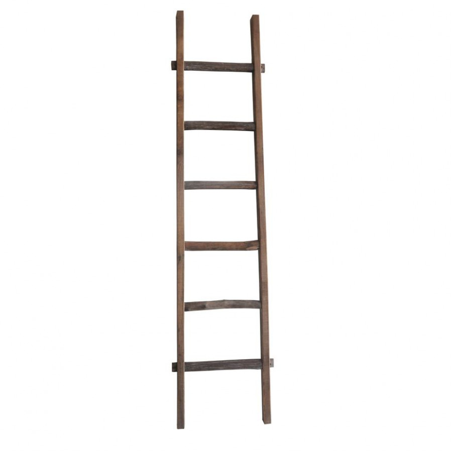 Sagebrook 76" Wooden Decorative Ladder - Brown
