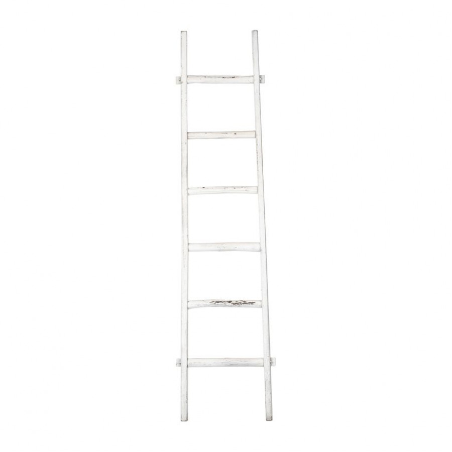 Sagebrook 76" Wooden Decorative Ladder - White