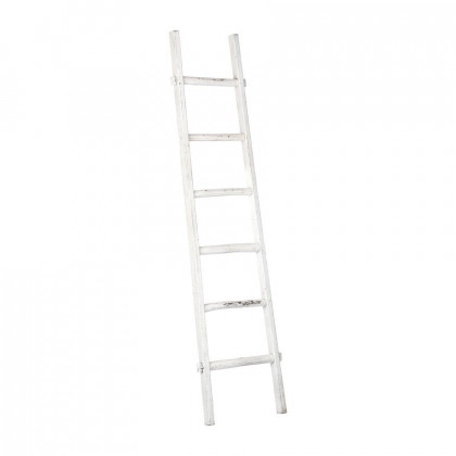 Sagebrook 76" Wooden Decorative Ladder - White