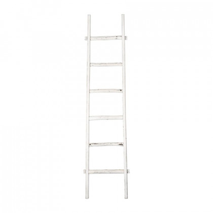 Sagebrook 76" Wooden Decorative Ladder - White
