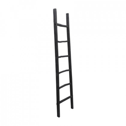 Sagebrook 76" Wooden Decorative Ladder - Black