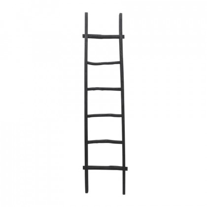 Sagebrook 76" Wooden Decorative Ladder - Black