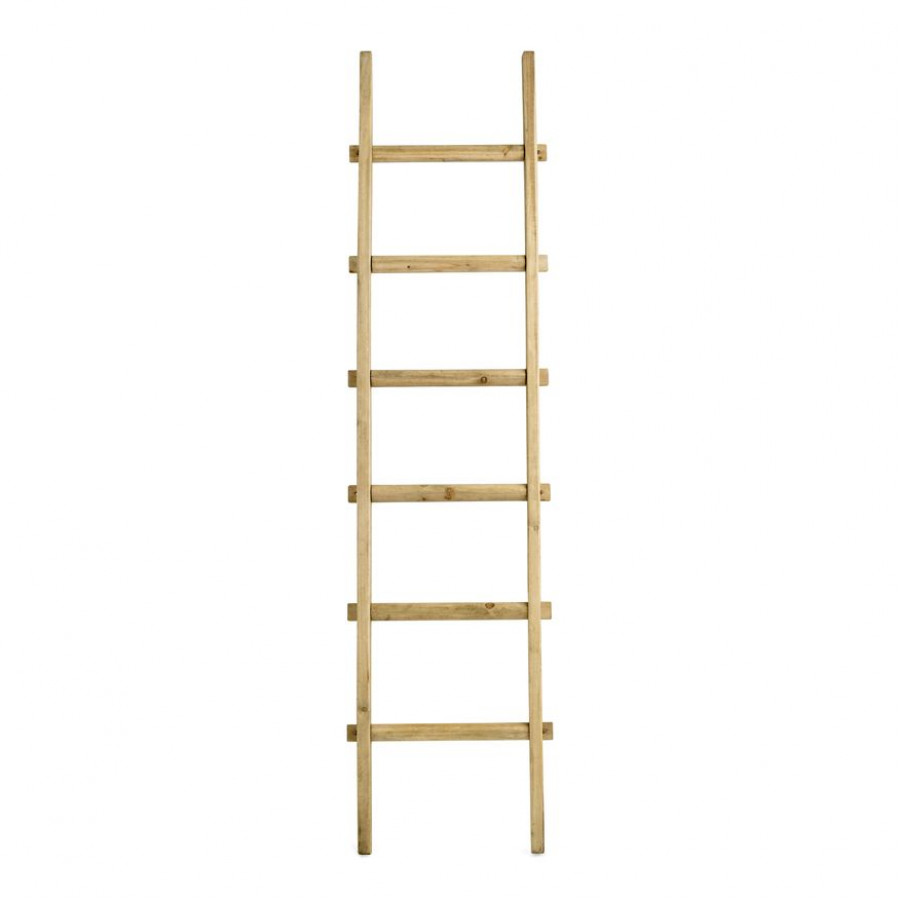 Sagebrook 76" Wooden Decorative Ladder - Light Brown