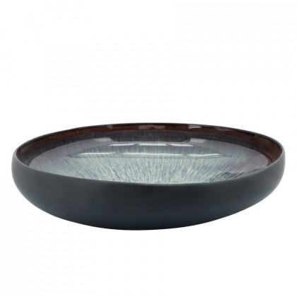 Sagebrook 12"/15" Organic Bowls (Set Of 2) - Black/Blue