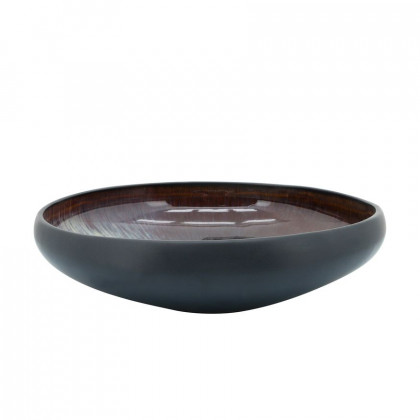 Sagebrook 12"/15" Organic Bowls (Set Of 2) - Black/Blue