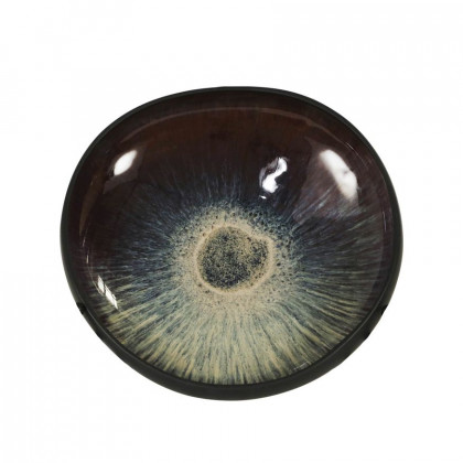 Sagebrook 12"/15" Organic Bowls (Set Of 2) - Black/Blue