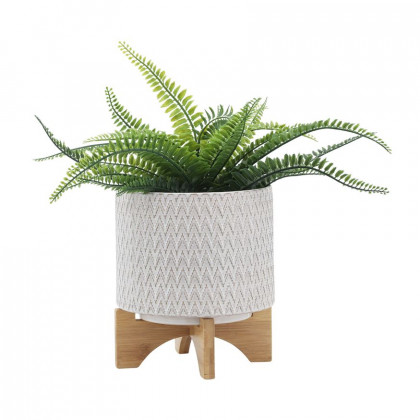 Sagebrook 8" Ceramics Planter With Wooden Stand