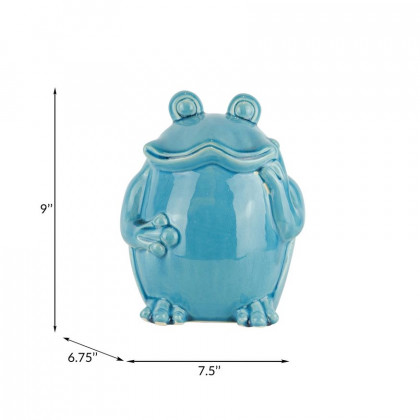 Sagebrook - 9" Ceramic Standing Frog in Teal