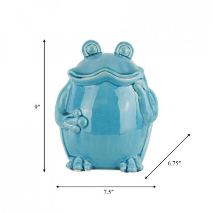 Sagebrook - 9" Ceramic Standing Frog in Teal