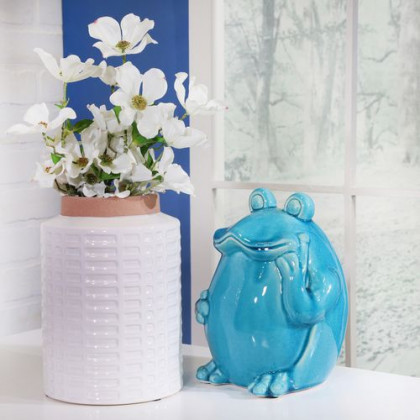 Sagebrook - 9" Ceramic Standing Frog in Teal