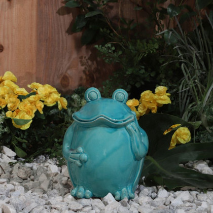 Sagebrook - 9" Ceramic Standing Frog in Teal