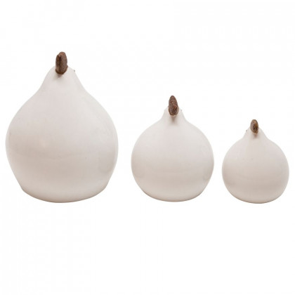 Sagebrook - Ceramic Roosters (Set Of 3) in White