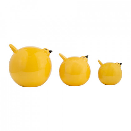 Sagebrook 7.5" Ceramic Birds (Set Of 3) - Yellow