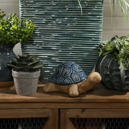 Sagebrook 10" Ceramic Tortoise - Navy