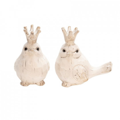 Sagebrook - Resin Birds With Crowns (Set Of 2)