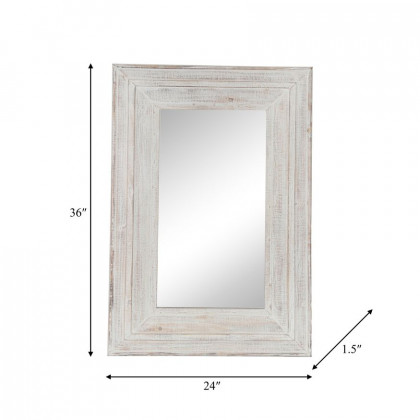 Sagebrook - Wood Frame Wall Mirror in Antique White