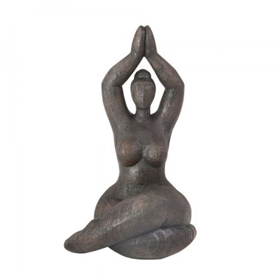 Sagebrook 11" Resin Namaste Female Yoga Figurine - Black