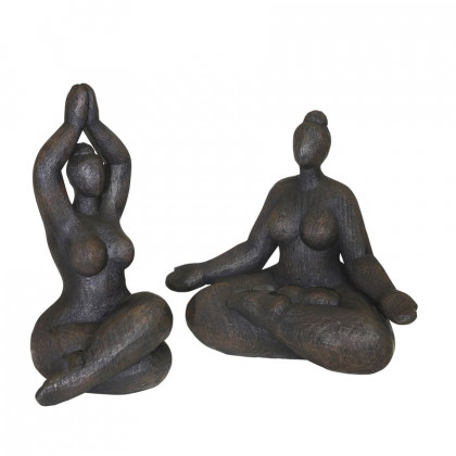 Sagebrook 11" Resin Namaste Female Yoga Figurine - Black