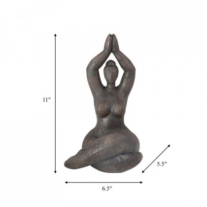 Sagebrook 11" Resin Namaste Female Yoga Figurine - Black