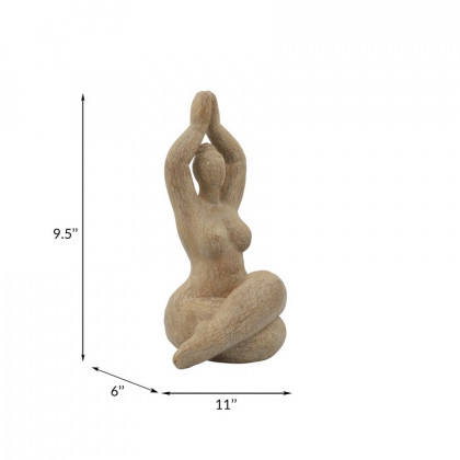 Sagebrook 11" Resin Namaste Female Yoga Figurine - Brown