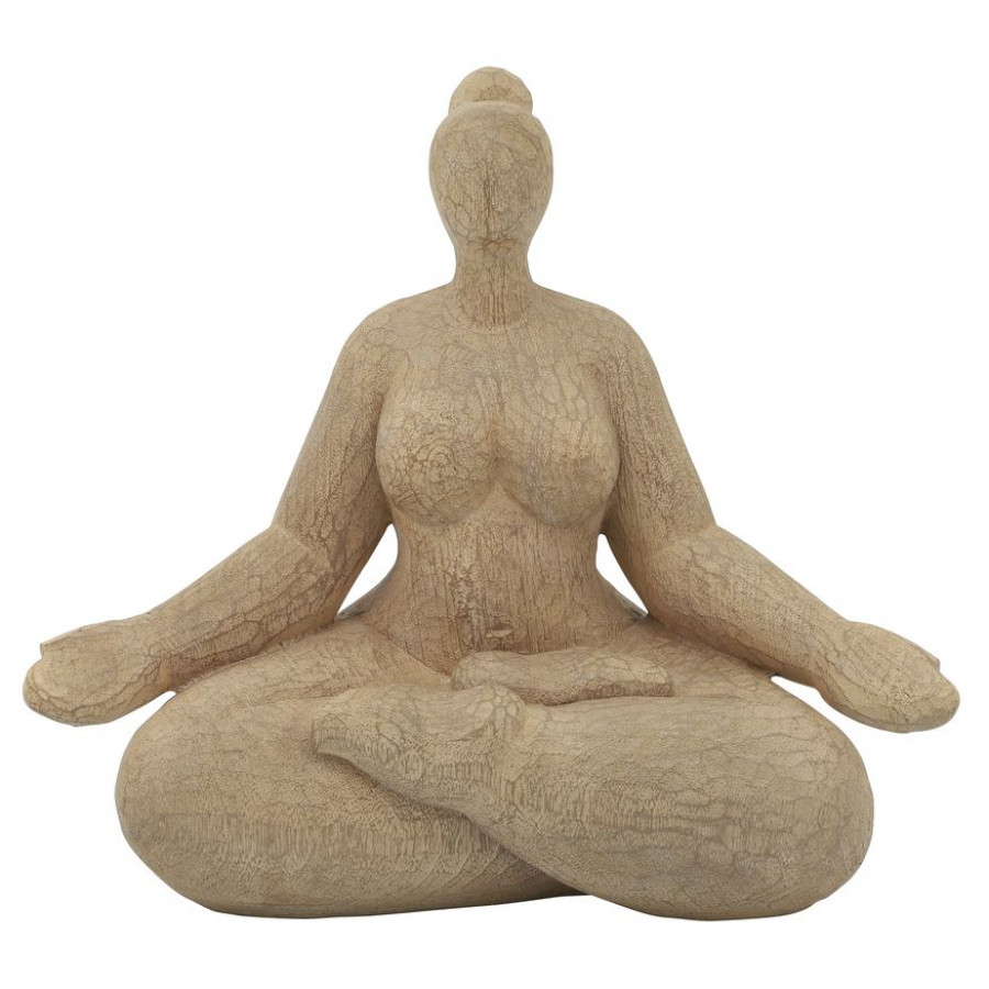 Sagebrook 11" Resin Sucasana Female Yoga Figurine - Brown