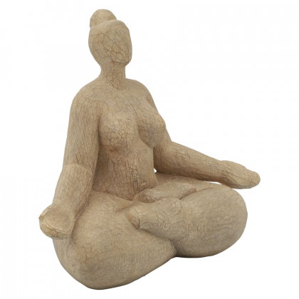 Sagebrook 11" Resin Sucasana Female Yoga Figurine - Brown