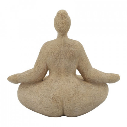 Sagebrook 11" Resin Sucasana Female Yoga Figurine - Brown