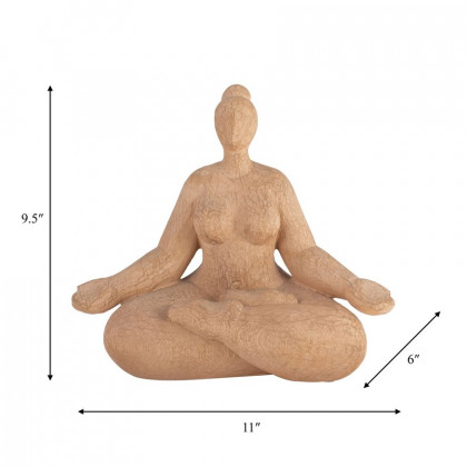Sagebrook 11" Resin Sucasana Female Yoga Figurine - Brown