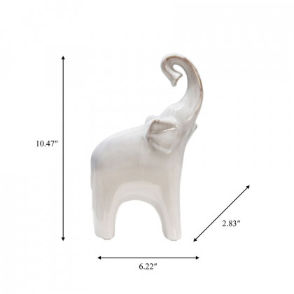 Sagebrook 6"x11" Ceramic Elephant - Cream
