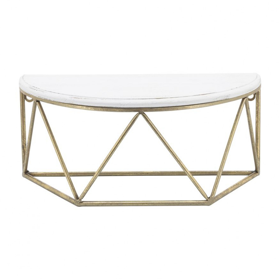 Sagebrook - 16" Wood/Metal Demilune Wall Shelf