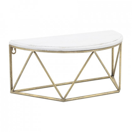Sagebrook 16" Wood/Metal Demilune Wall Shelf - White