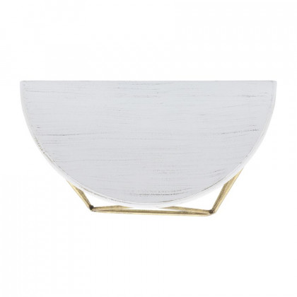 Sagebrook 16" Wood/Metal Demilune Wall Shelf - White