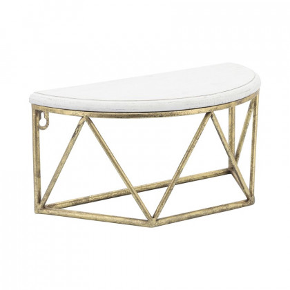 Sagebrook 12" Wood/Metal Demilune Wall Shelf - White