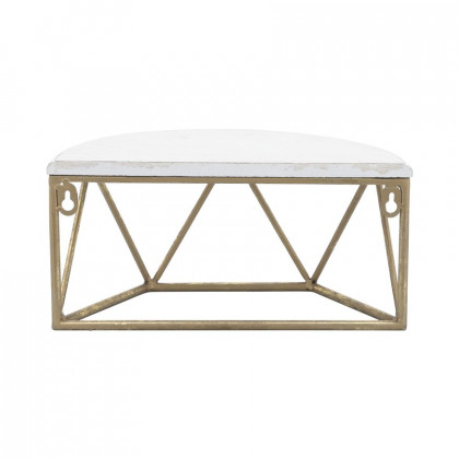 Sagebrook 12" Wood/Metal Demilune Wall Shelf - White