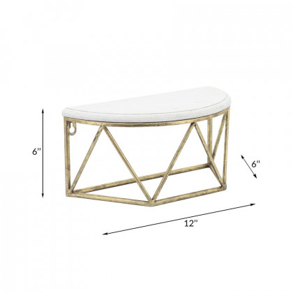 Sagebrook 12" Wood/Metal Demilune Wall Shelf - White