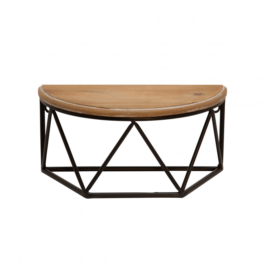 Sagebrook - Metal/Wood Round Shelf