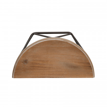 Sagebrook 12" Wood/Metal Demilune Wall Shelf - Brown